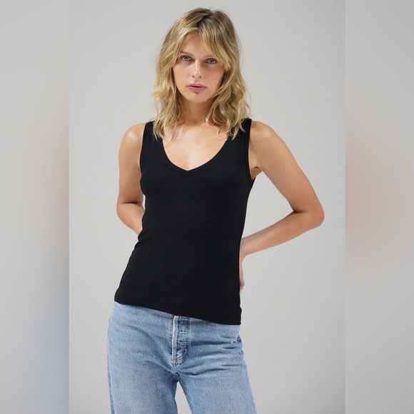 NWT LNA Clothing Ribbed V Neck Slim Tank - Picture 3 of 8